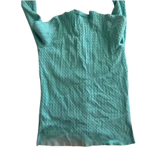 Lilly Pulitzer Cardigan Women’s M Blue Cable Knit Classic Button Sweater Preppy - Picture 3 of 7